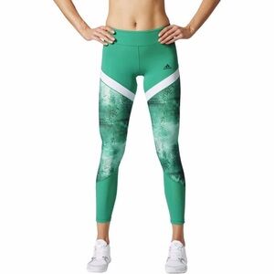 Adidas Wow Drop Green Animal Print Training Leggings sz small